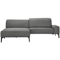 ECKSOFA in Mikrofaser Grau  - Schwarz/Grau, Design, Textil/Metall (203/266cm) - Johann Jakob