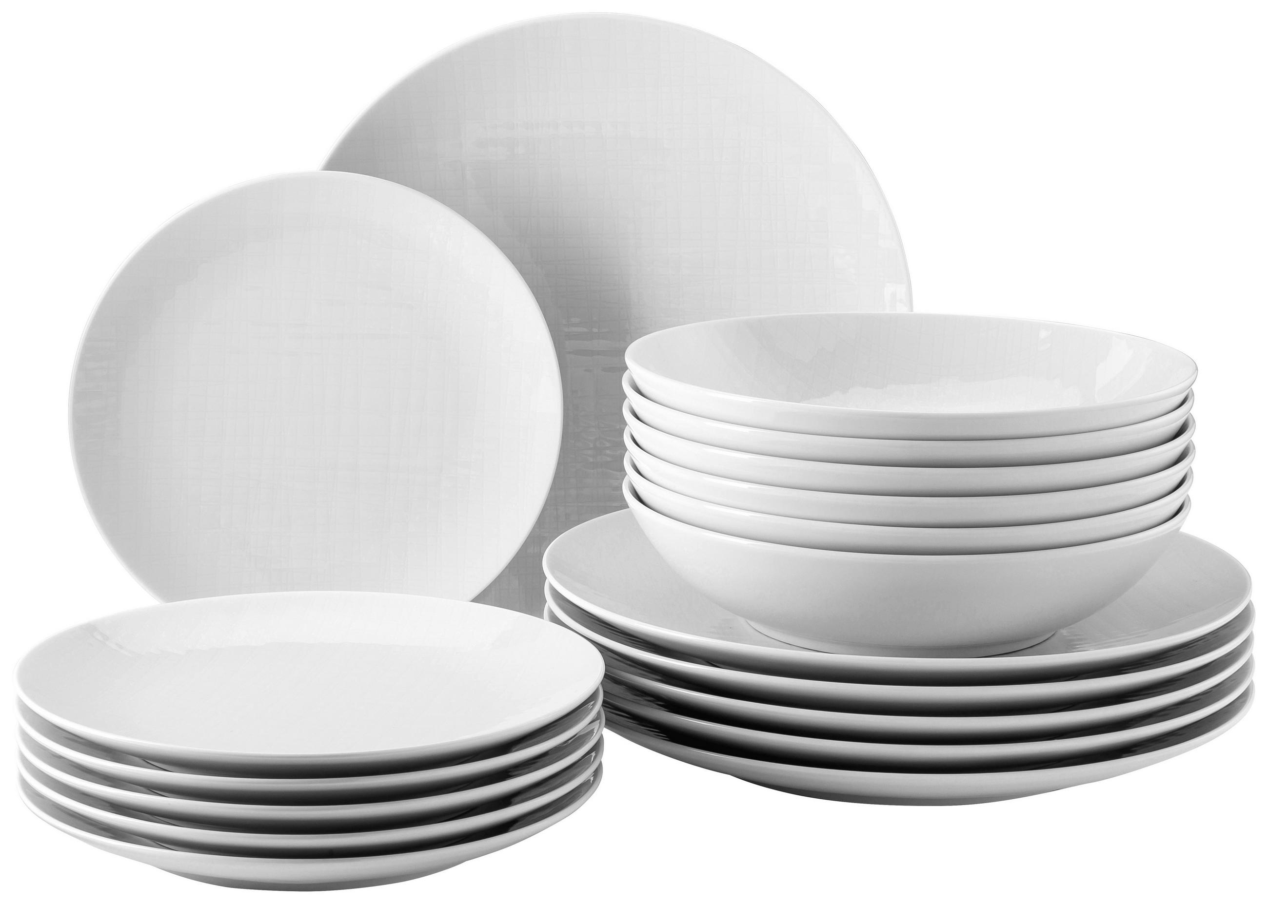 TAFELSERVICE Mesh 18-teilig  - Weiss, Basics, Keramik (200/200/100cm) - Rosenthal