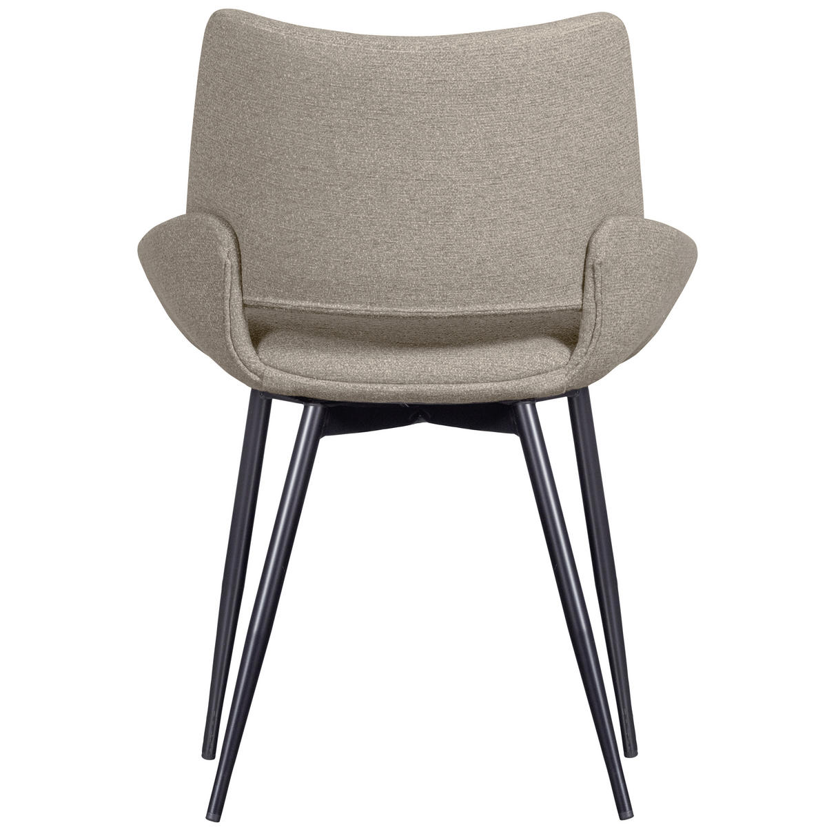 ARMLEHNSTUHL-SET 2 Stück  Webstoff  - Sandfarben/Schwarz, MODERN, Textil/Metall (58/83/55cm) - Livetastic