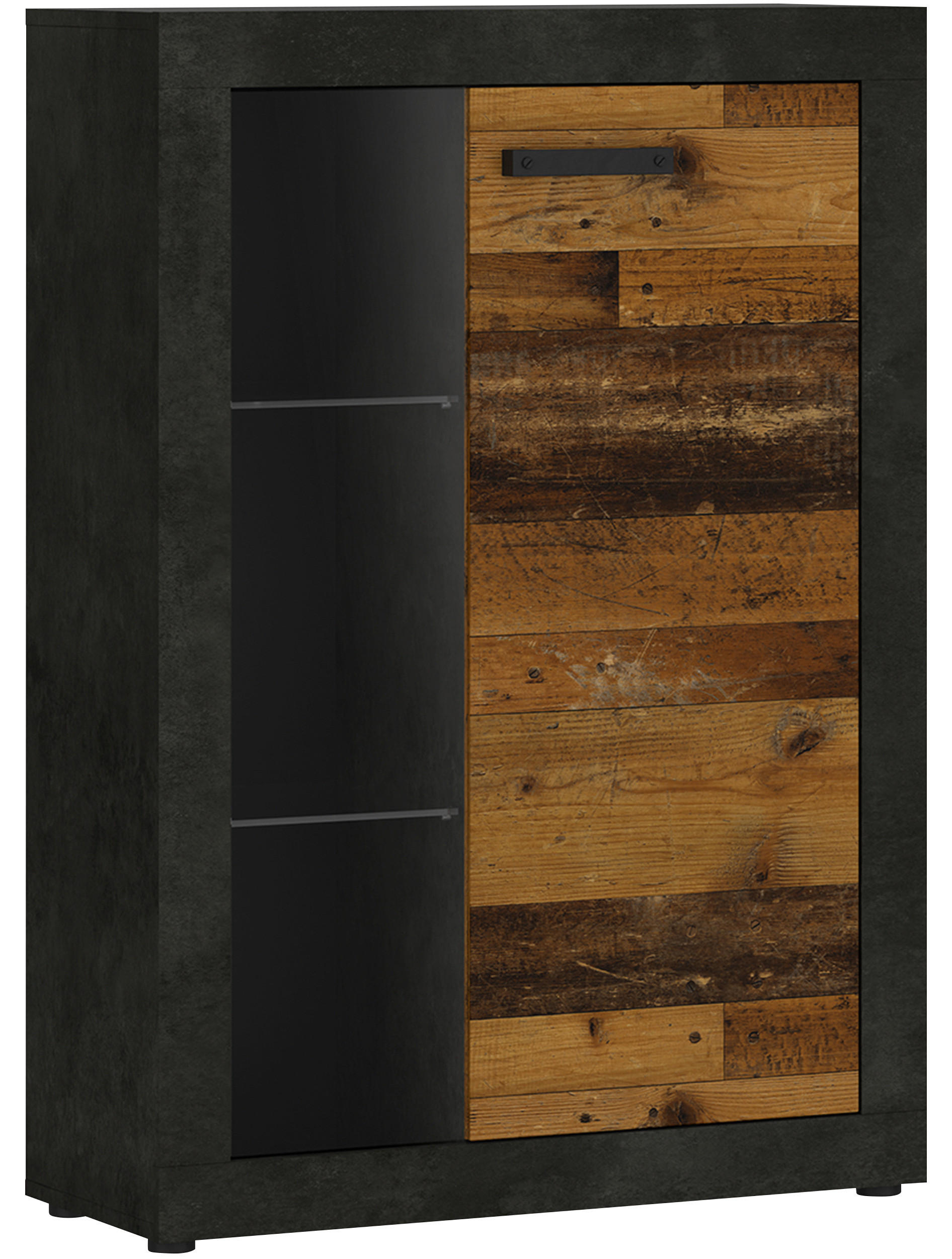 Vitrine Kassel Eichefarben B: 78 cm