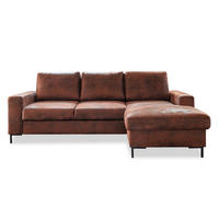 ECKSOFA in Braun  - Schwarz/Braun, Modern, Textil/Metall (236/149cm) - MID.YOU
