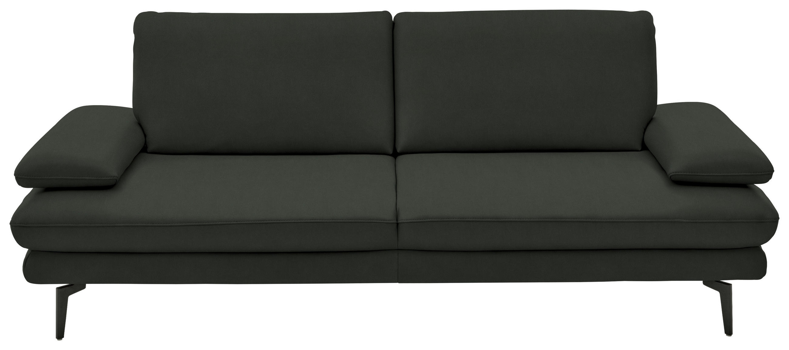 3-SITZER-SOFA in Echtleder Dunkelgrün  - Dunkelgrün/Schwarz, Design, Leder/Metall (222/86/104cm) - Dieter Knoll