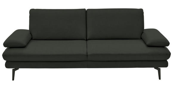 3-SITZER-SOFA in Leder Dunkelgrün - Dunkelgrün/Schwarz, Design, Leder/Metall (222/86/104cm) - Dieter Knoll