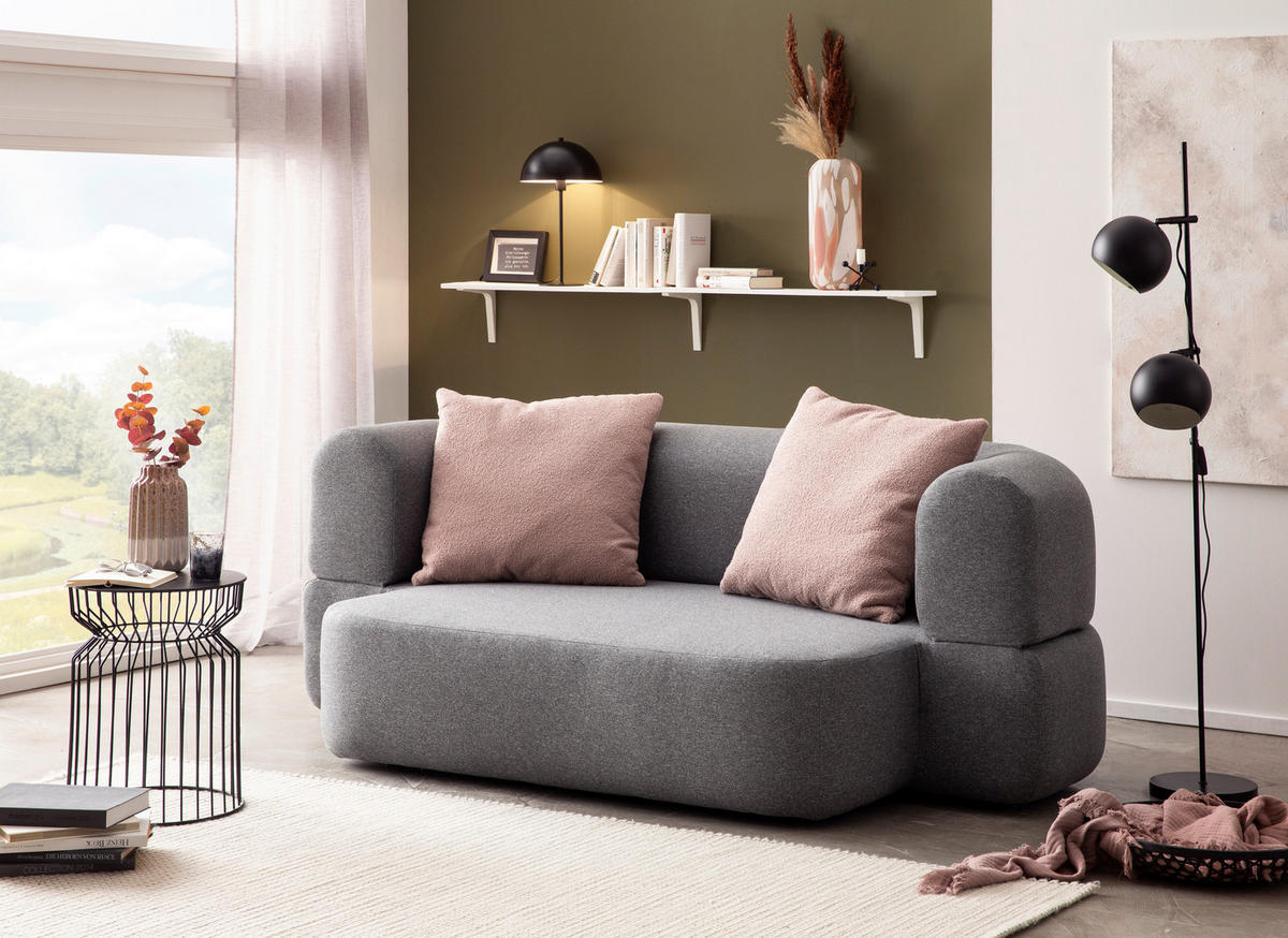SCHLAFSOFA in Webstoff Dunkelgrau  - Dunkelgrau/Schwarz, Design, Kunststoff/Textil (208/78/115cm) - MID.YOU