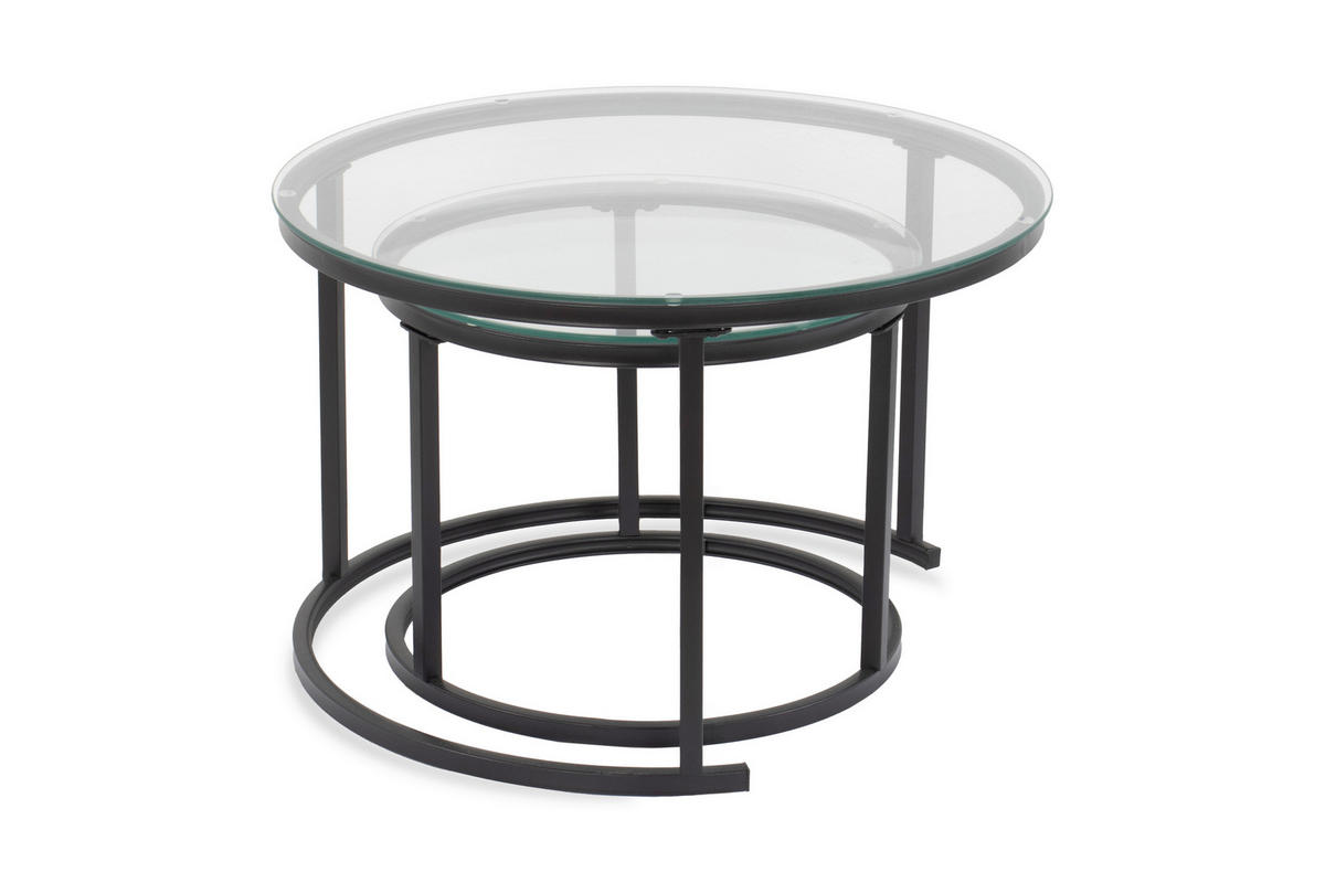 SET KLUB STOLIĆA višebojno, crna, bijela, prozirno  metal, staklo  - bijela/višebojno, Design, staklo/metal (50-70/50-70/38-45cm) - MID.YOU