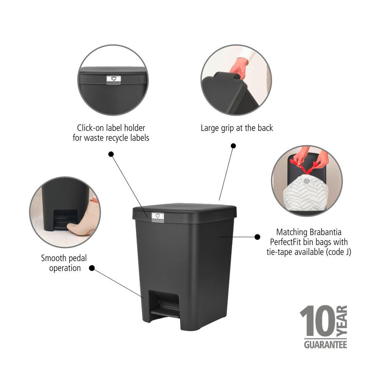 ODPADKOVÝ KOŠ  25 l - Basics, plast (28/40.9/35.2cm) - Brabantia