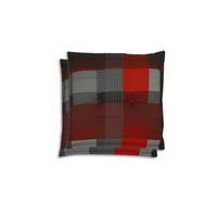 GARTENSITZKISSEN 2-er Set Karo  - Dunkelgrau/Rot, Basics, Textil (50/7/50cm)