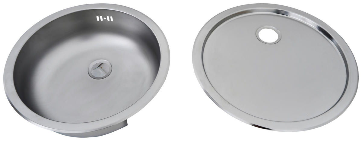 SPÜLE 1711RUNDBECKENSET  - Edelstahlfarben, Trend, Metall (44,6/17cm) - Respekta