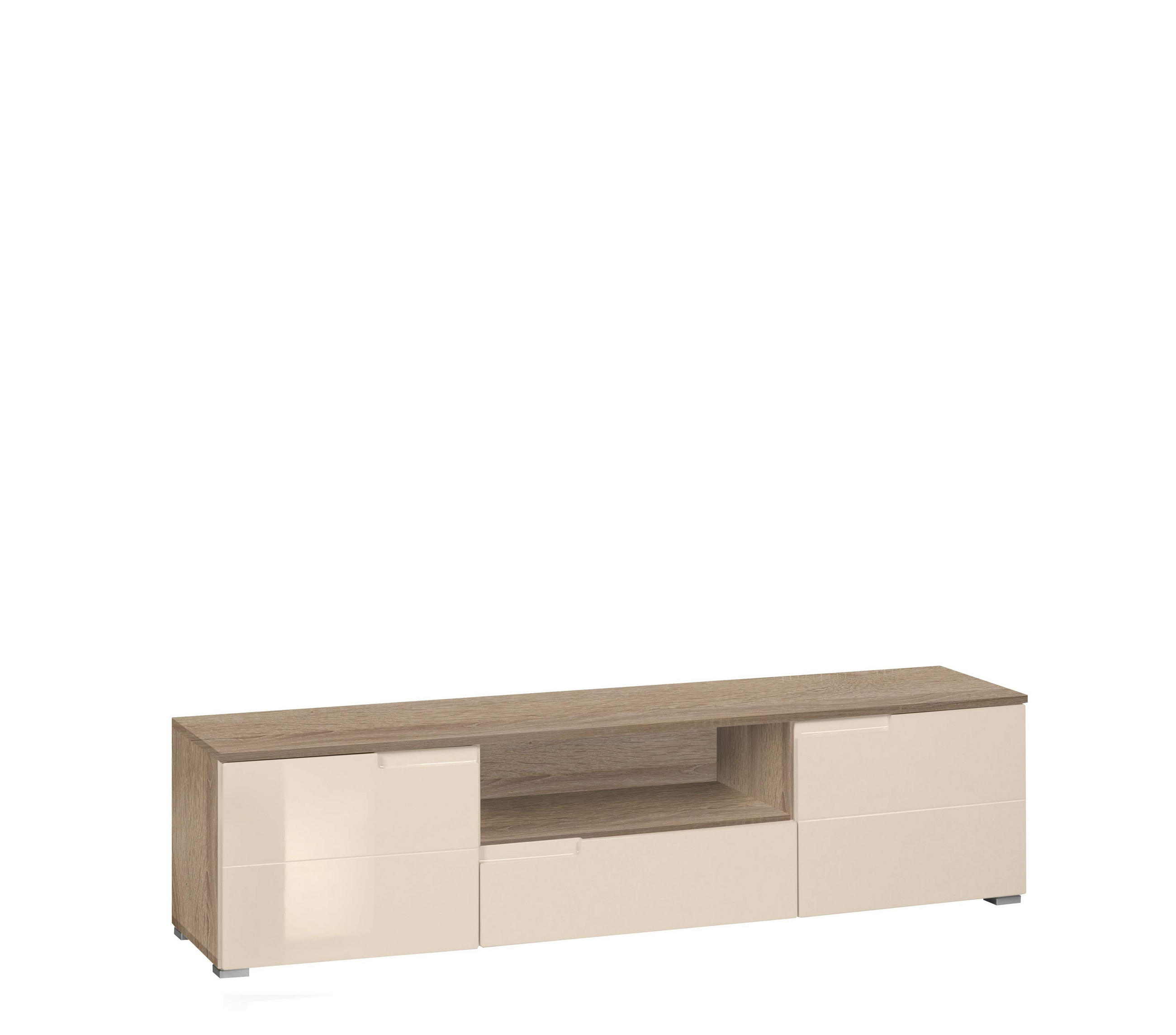 NISKA KOMODA   165/42/40 cm   bež, sonoma hrast   - sonoma hrast/siva, Moderno, pločasti materijal/plastika (165/42/40cm)