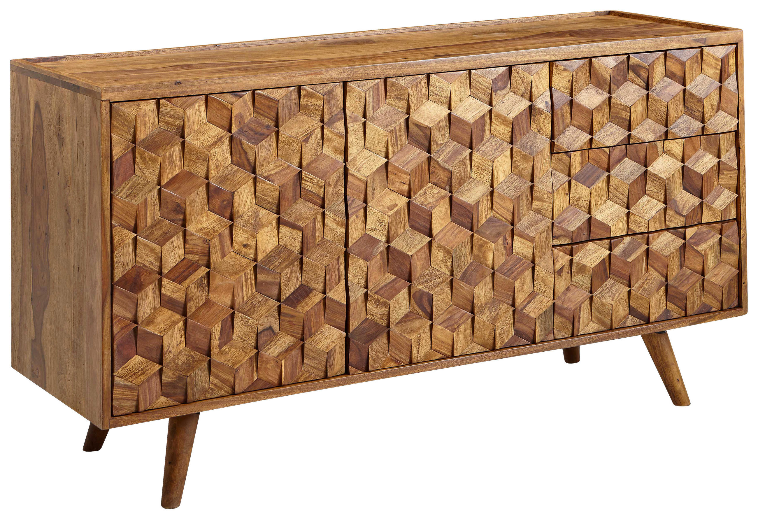 Sideboard 138 cm Sheesham, Sheeshamfarben