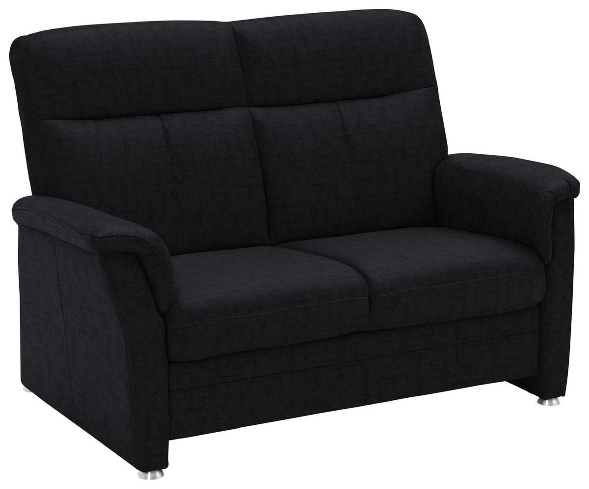 2-SITZER-SOFA  in Flachgewebe Anthrazit  - Anthrazit/Alufarben, KONVENTIONELL, Textil/Metall (142/100/89cm) - Beldomo Comfort