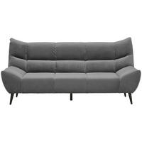 3-SITZER-SOFA in Mikrofaser Grau  - Schwarz/Grau, Design, Textil/Metall (222/106/99cm) - Xora