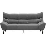 3-SITZER-SOFA in Mikrofaser Grau  - Schwarz/Grau, Design, Textil/Metall (222/106/99cm) - Xora