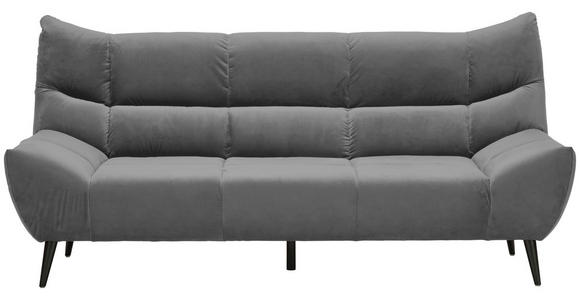 3-SITZER-SOFA  in Mikrofaser Grau  - Schwarz/Grau, Design, Textil/Metall (222/106/99cm) - Xora