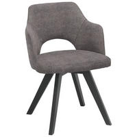 STOLICA S NASLONOM ZA RUKE  smeđa, crna  tekstil, drvo      - smeđa/crna, Design, tekstil/drvo (53/81/60cm) - Venda