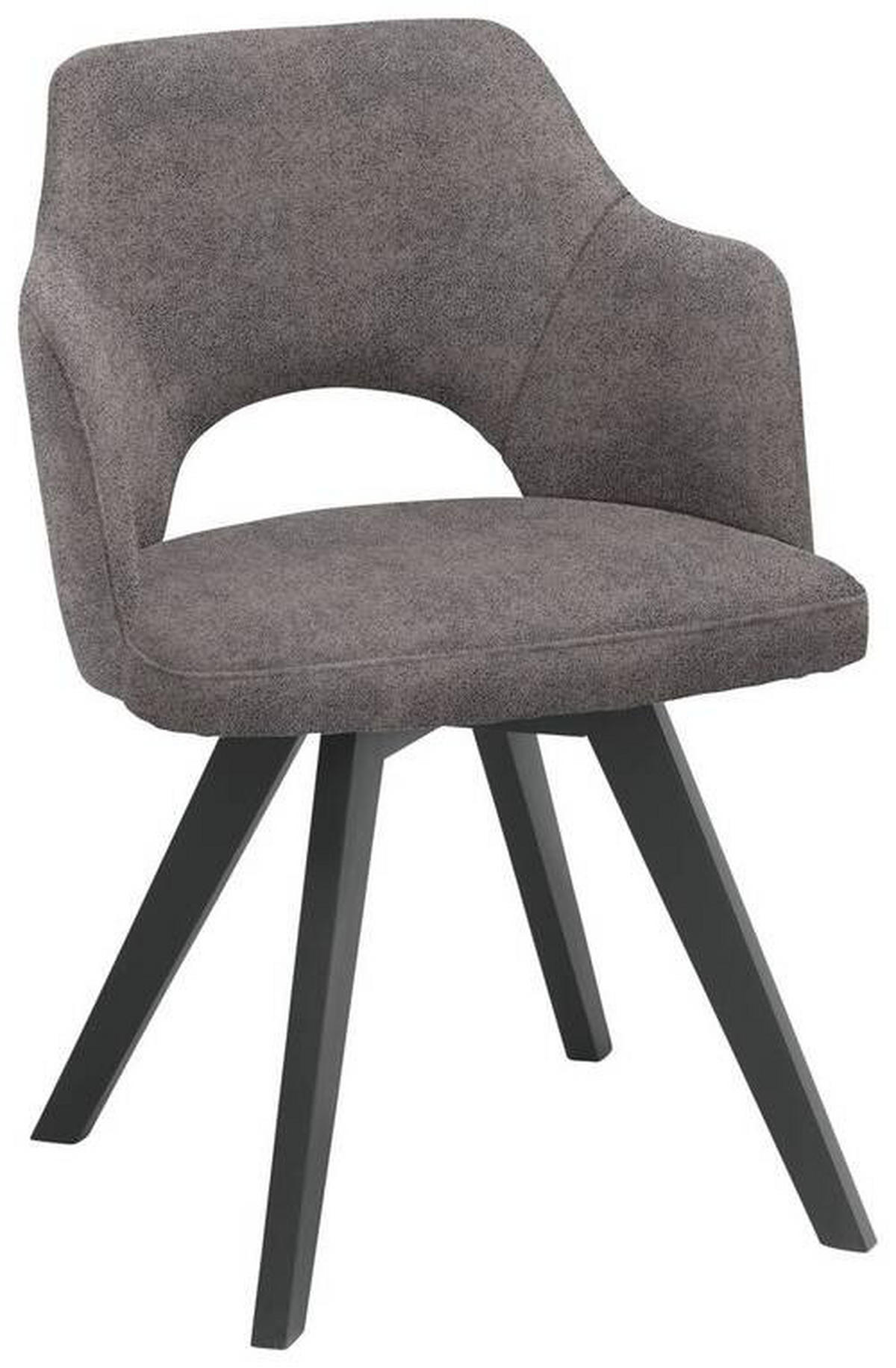 STOLICA S NASLONOM ZA RUKE  smeđa, crna  tekstil, drvo      - smeđa/crna, Design, tekstil/drvo (53/81/60cm) - Venda