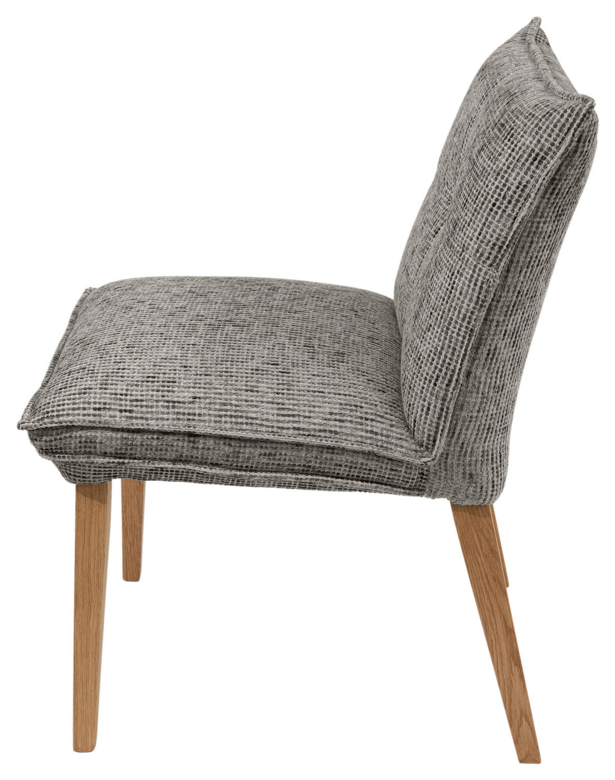 STUHL Chenille Anthrazit, Eichefarben Eiche massiv  - Eichefarben/Anthrazit, KONVENTIONELL, Holz/Textil (52/86/65cm) - Valdera