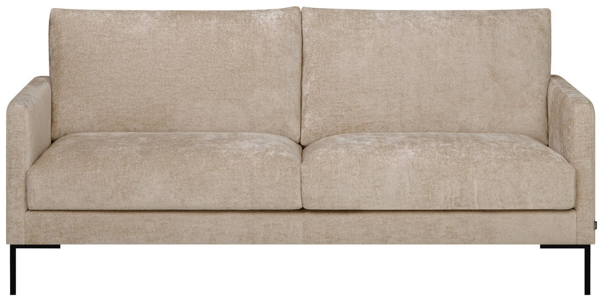 2,5-SITS SOFFA i tyg beige  - beige/svart, Klassisk, metall/textil (176/78/87cm) - Hom`in