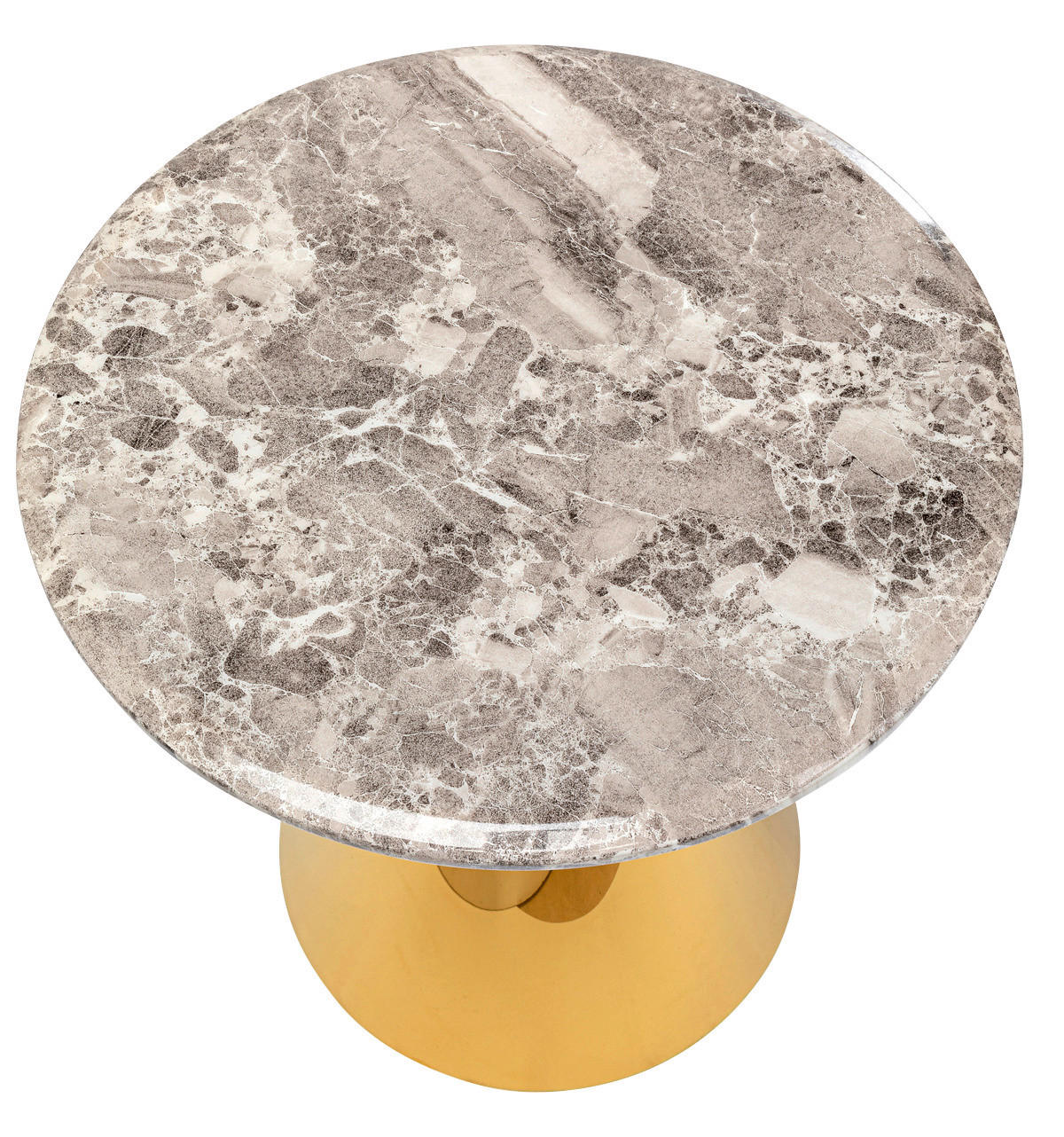 BEISTELLTISCH in Metall, Stein 50/50/53 cm  - Goldfarben/Grau, LIFESTYLE, Stein/Metall (50/50/53cm) - Kare-Design