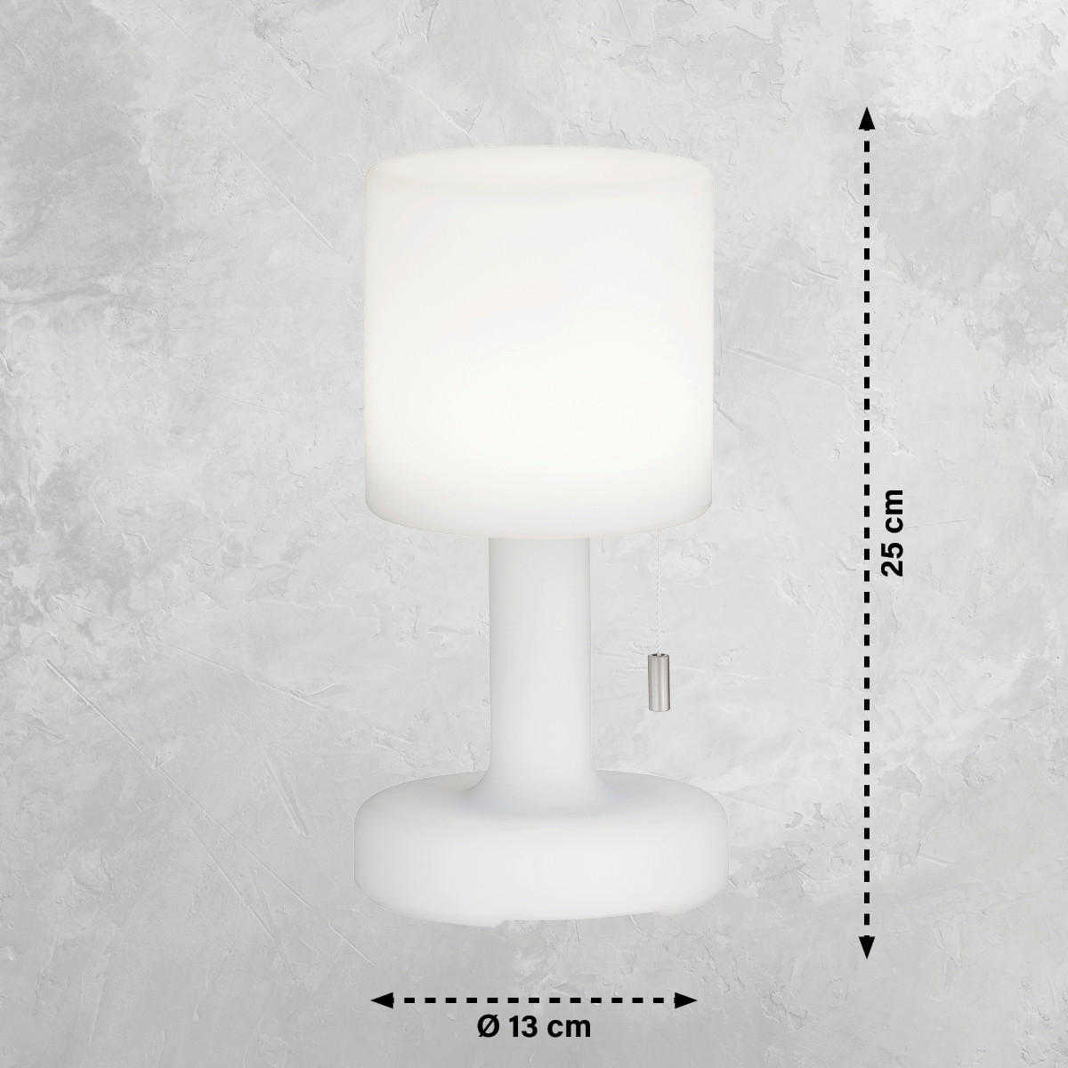 LED-Akkutischleuchte 2er SET Termoli 2er Set 13/25 cm  - Weiß, KONVENTIONELL, Kunststoff (13/25cm) - Schöner Wohnen