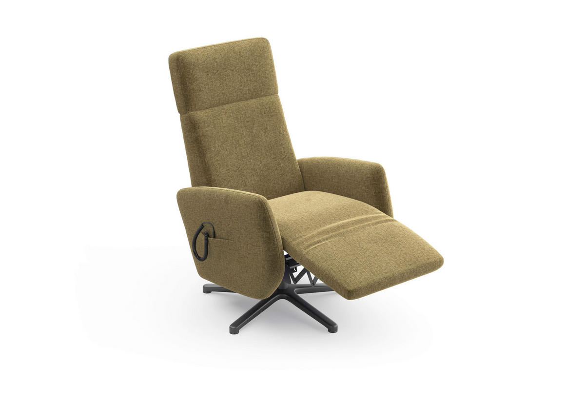 RELAXSESSEL in Textil Olivgrün  - Schwarz/Olivgrün, KONVENTIONELL, Textil/Metall (71/110/82cm) - Sit & More