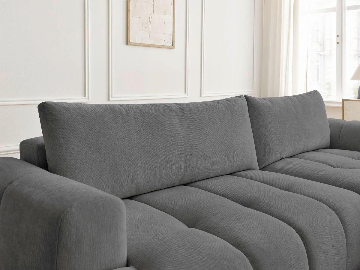 ECKSCHLAFSOFA FUJI Leinenoptik Dunkelgrau  inkl.  - Dunkelgrau/Schwarz, MODERN, Kunststoff/Textil (292/160cm)