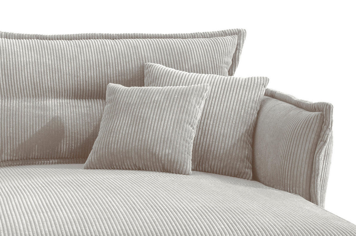 ECKSOFA in Cord Silberfarben  255/180 cm  - Silberfarben/Schwarz, MODERN, Textil/Metall (255/180cm) - Livetastic