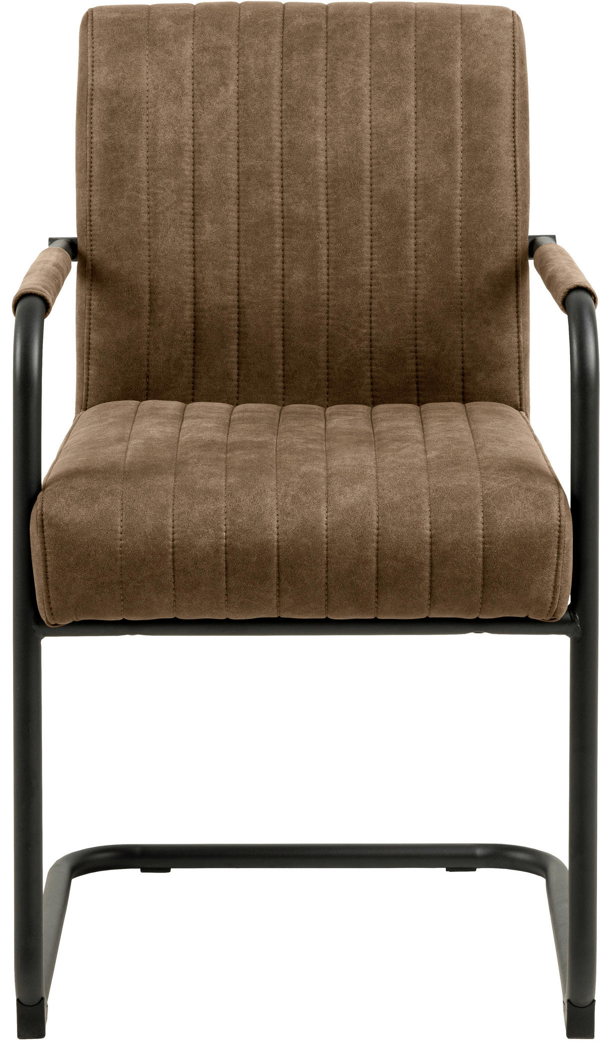 ARMLEHNSTUHL  in Webstoff  - Hellbraun/Schwarz, Design, Textil/Metall (50,5/84,5/64,5cm) - MID.YOU