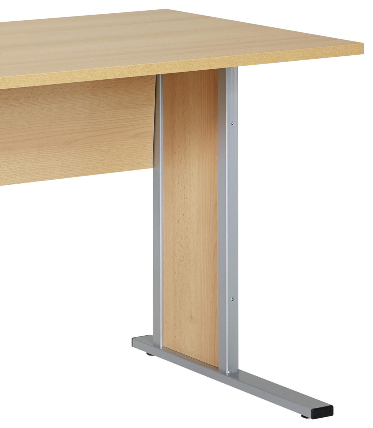 SCHREIBTISCH 140/65/72,2 cm  in Buchefarben  - Silberfarben/Buchefarben, Basics, Holzwerkstoff/Metall (140/65/72,2cm) - MID.YOU