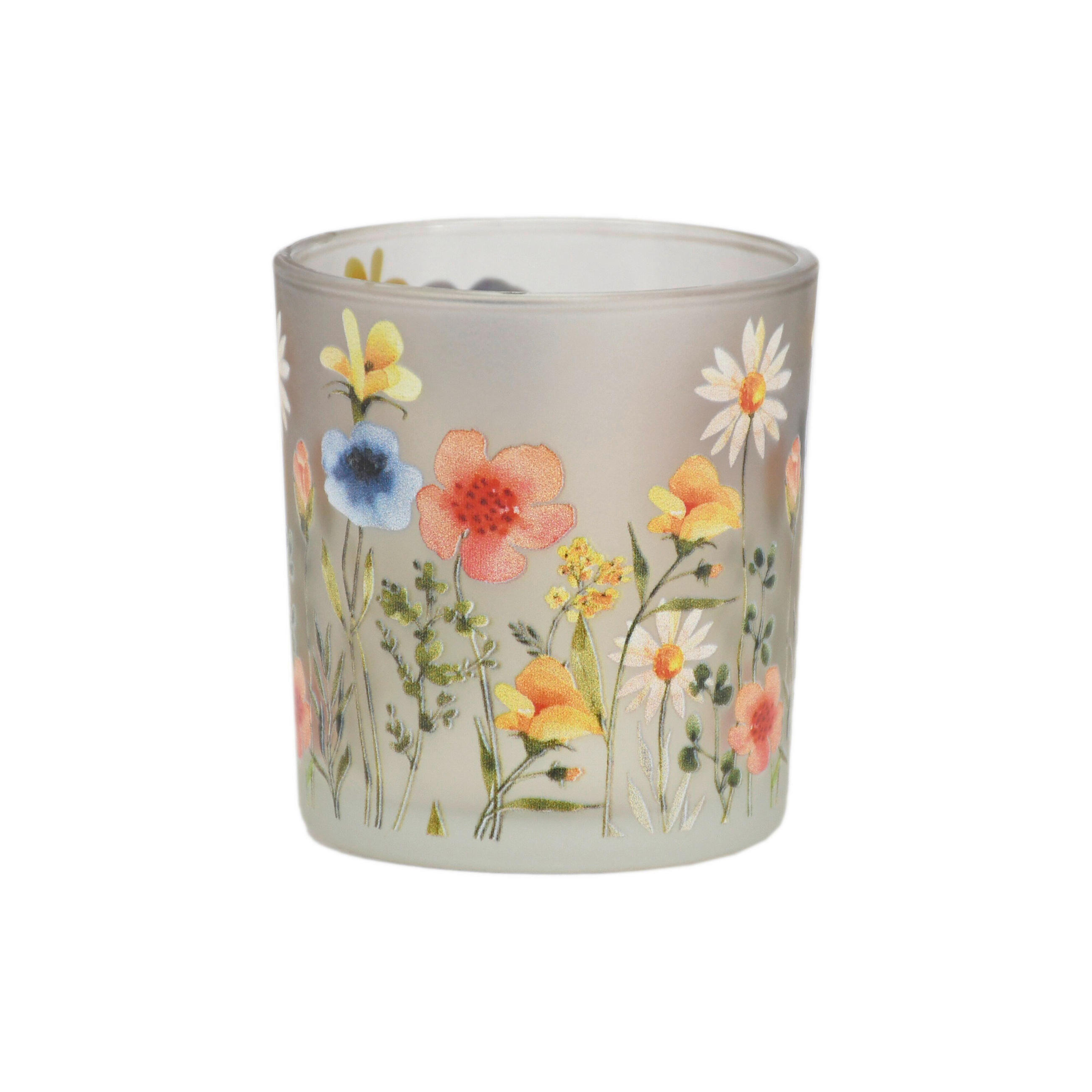 VÄRMELJUSGLAS  - vit/olivgrön, Lifestyle, glas (7,3/8cm)