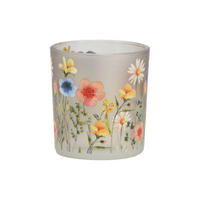 VÄRMELJUSGLAS  - vit/olivgrön, Lifestyle, glas (7,3/8cm)