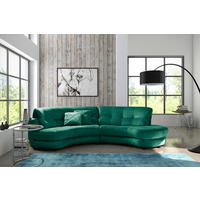 ECKSOFA BRETANIA in Samt Dunkelgrün  300/113 cm  - Dunkelgrün/Schwarz, Design, Kunststoff/Textil (300/113cm) - Livetastic