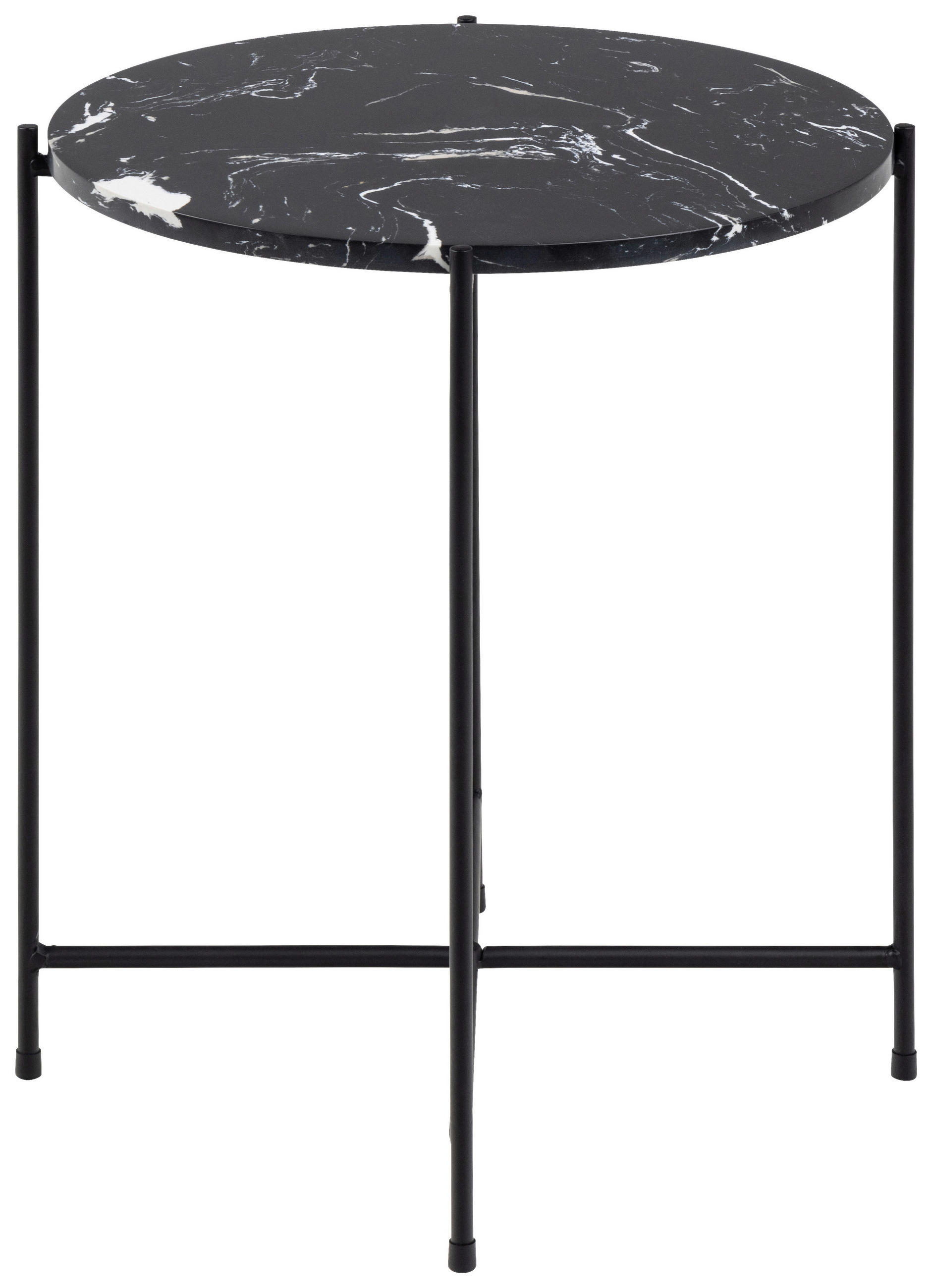 BEISTELLTISCH in Stein 42/42/45 cm  - Schwarz, Trend, Stein/Metall (42/42/45cm)