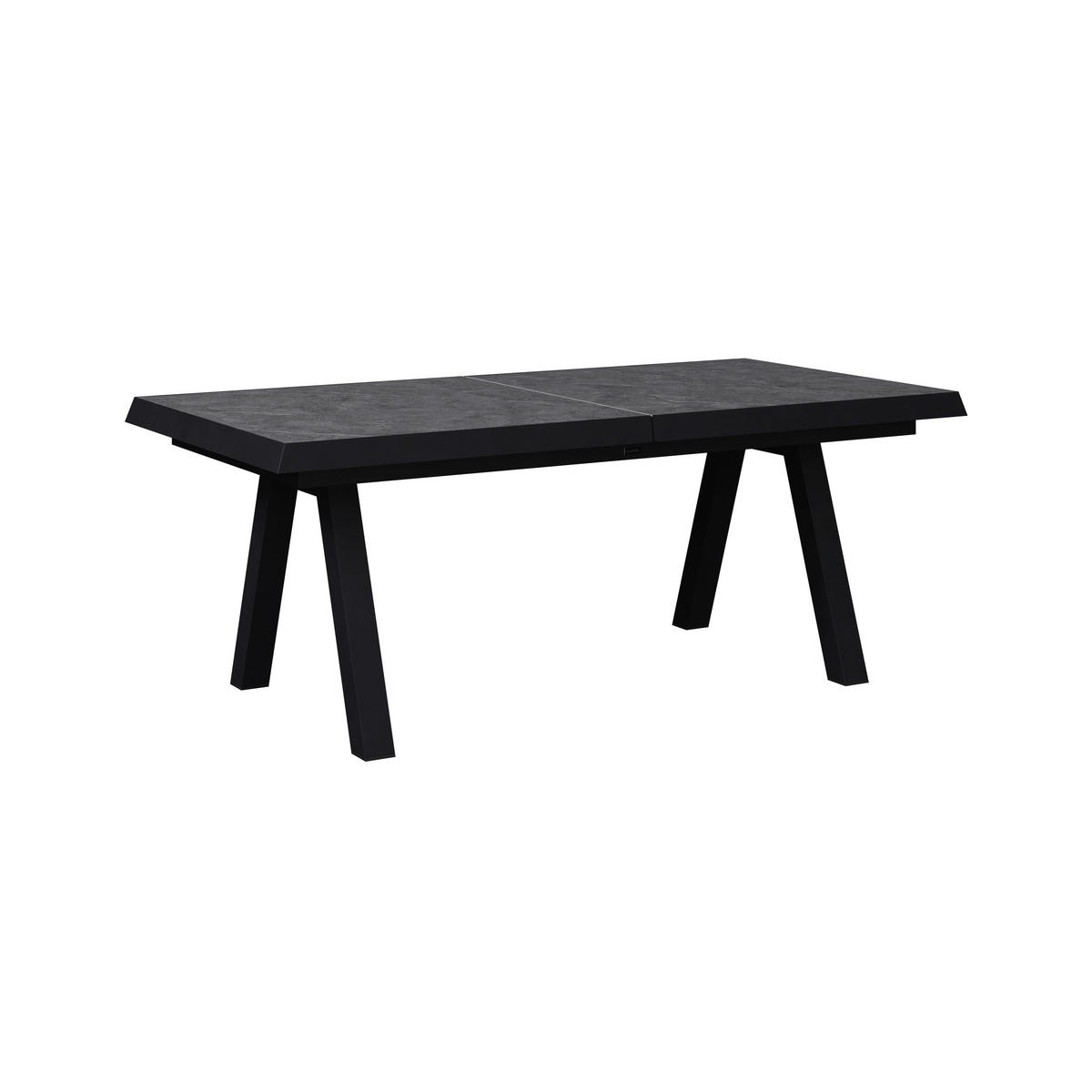 AUSZIEHTISCH Anthrazit rechteckig  ausziehbar, in verschiedenen Größen erhältlich  - Anthrazit, Design, Stein/Metall (200-260/100/77cm) - Ambia Garden