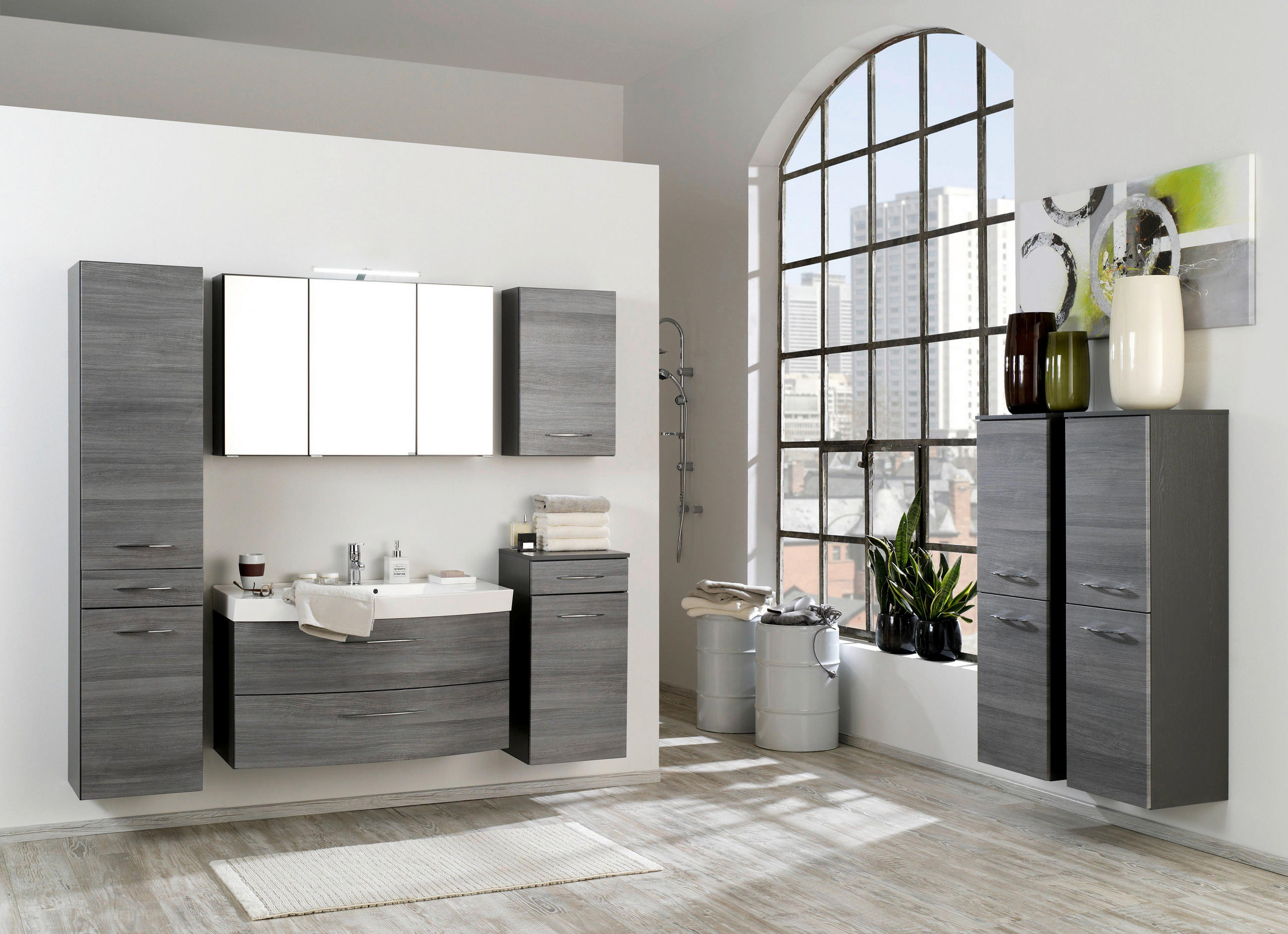 SPIEGELSCHRANK 100/64/20 cm  - Chromfarben/Graphitfarben, KONVENTIONELL, Glas/Holzwerkstoff (100/64/20cm) - Xora