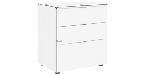 NACHTSCHRANK 58/62.5/40 cm  - Chromfarben/Schwarz, Design, Glas/Holzwerkstoff (58/62.5/40cm) - Moderano