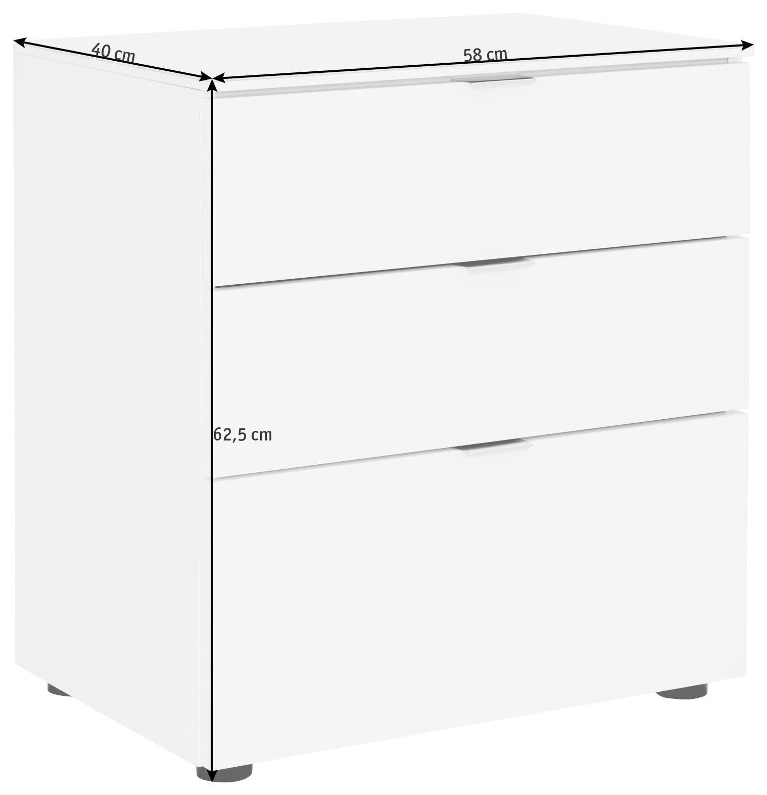NOČNÝ STOLÍK, biela, 58/62.5/40 cm - čierna/biela, Konventionell, kov/kompozitné drevo (58/62.5/40cm) - Novel