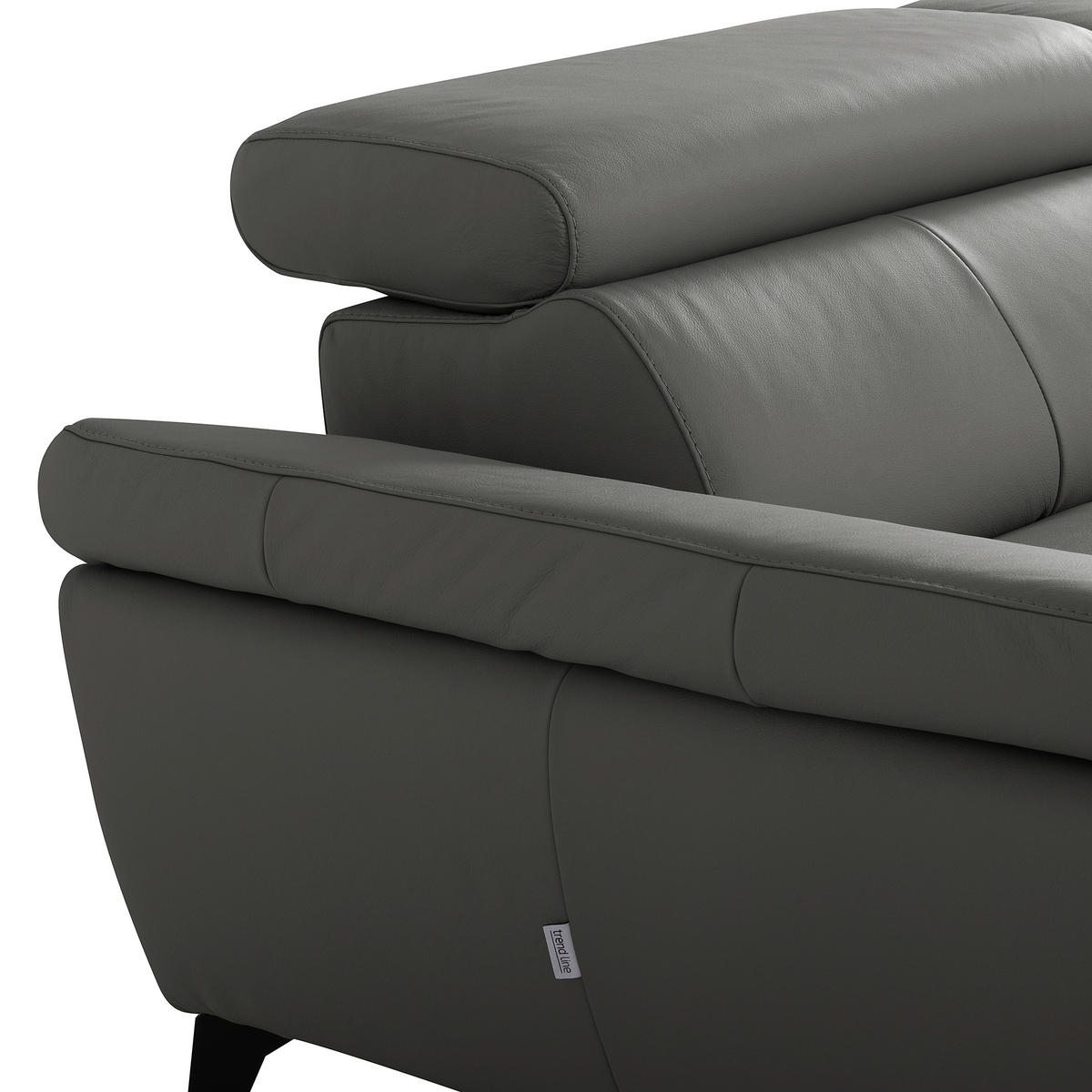 ECKSOFA  in Lederlook Echtleder Anthrazit  - Anthrazit/Schwarz, Design, Leder/Textil (179/252cm) - Livetastic