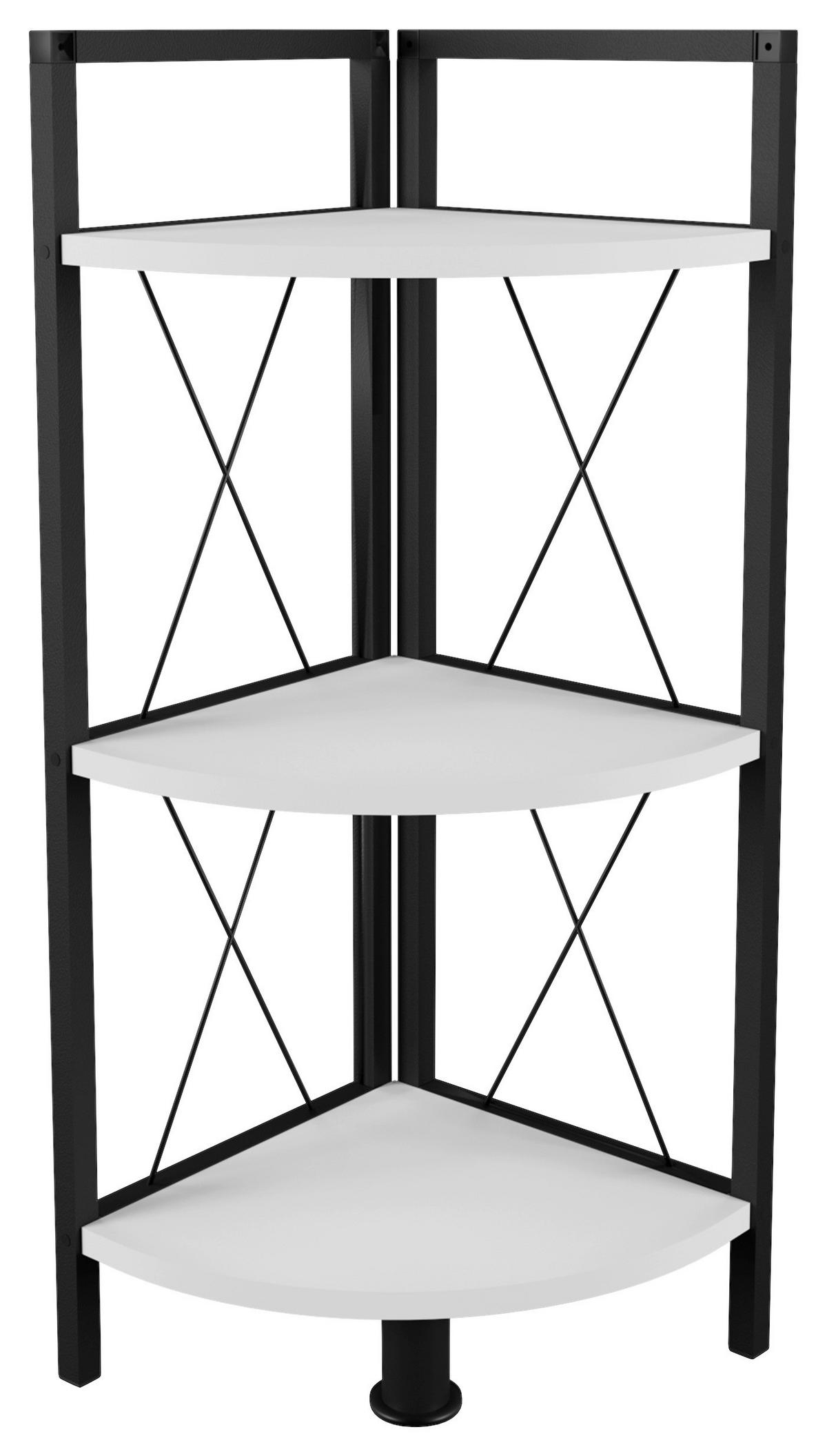 ECKREGAL 34/87/34 cm Schwarz, Weiss  - Weiss/Schwarz, Design, Holzwerkstoff/Metall (34/87/34cm) - MID.YOU