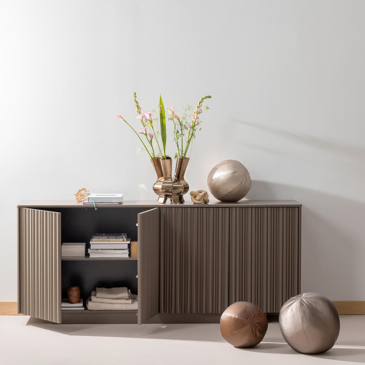 POUF Rodeo beschichtet Kupferfarben 37/37/37 cm  - Kupferfarben, Design, Textil (37/37/37cm) - Livetastic