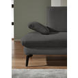 ECKSOFA in Chenille, Mikrofaser Graubraun  - Graubraun/Schwarz, Design, Textil/Metall (299/157cm) - Dieter Knoll