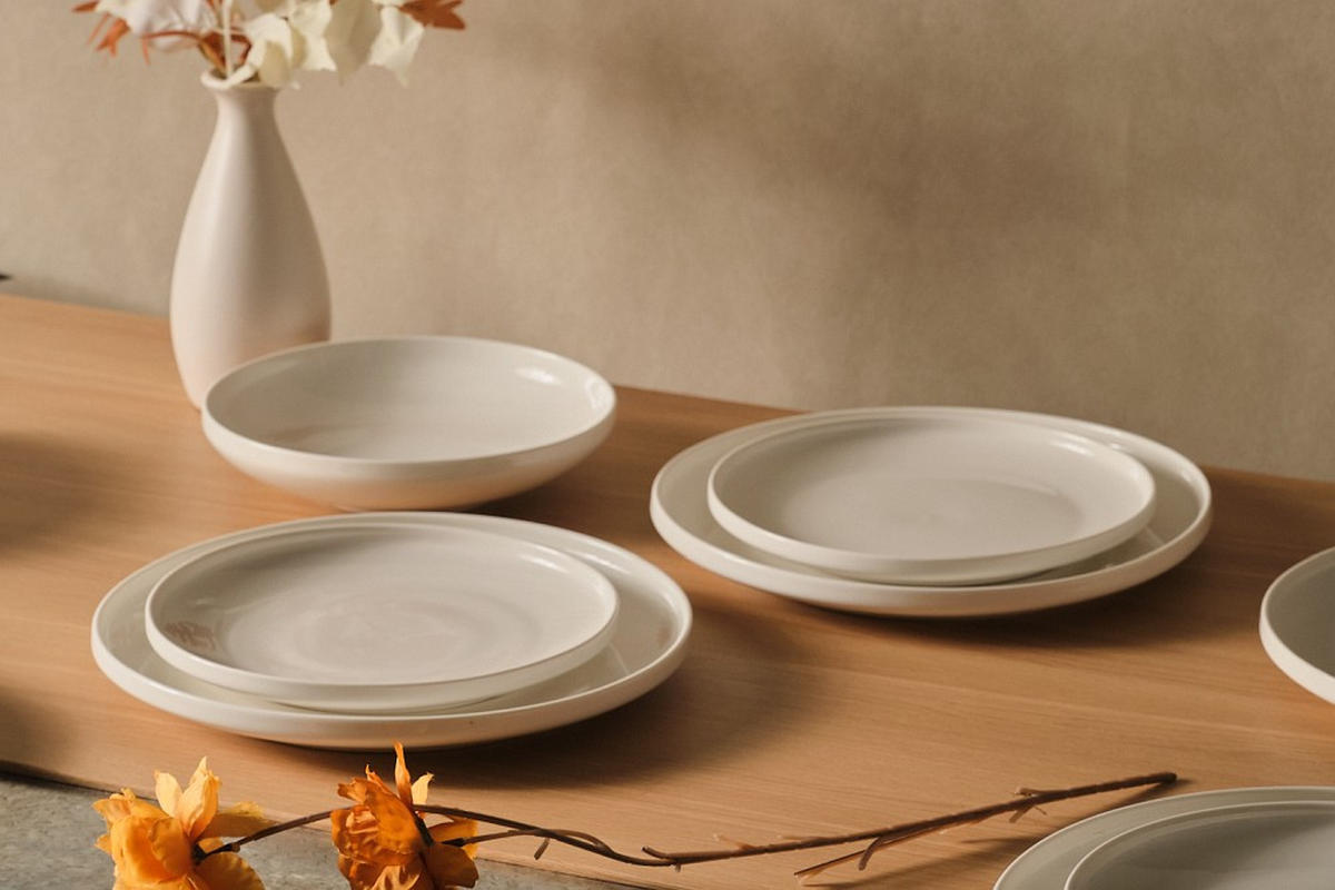 KOMBINOVANÝ SERVIS 12-dielne, porcelán keramika  - biela, Design, keramika - Novel