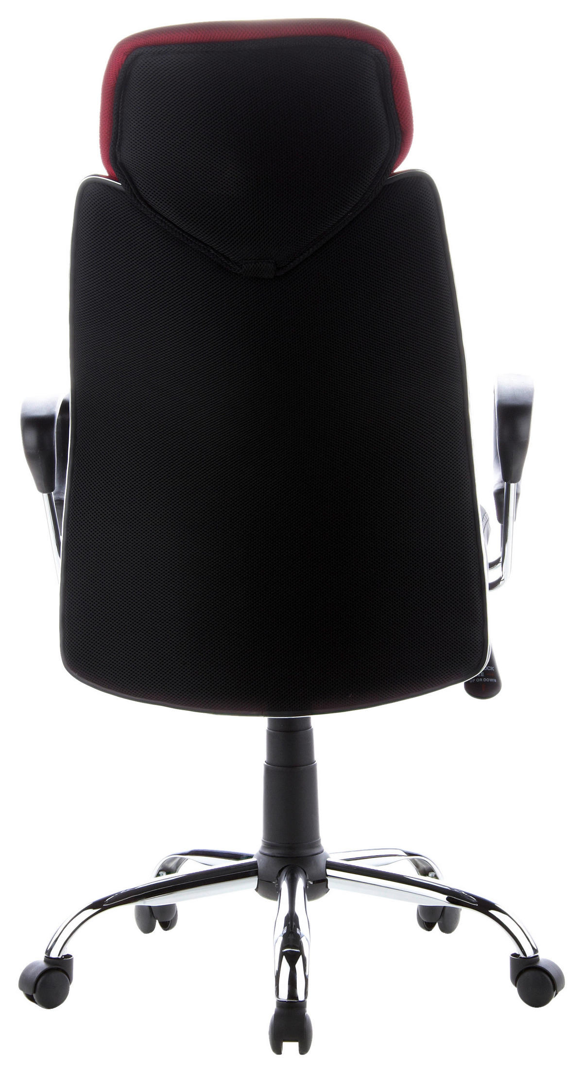 DREHSTUHL Lederlook, Webstoff Schwarz, Weinrot  - Silberfarben/Weinrot, Basics, Kunststoff/Textil (62/129/52cm) - MID.YOU