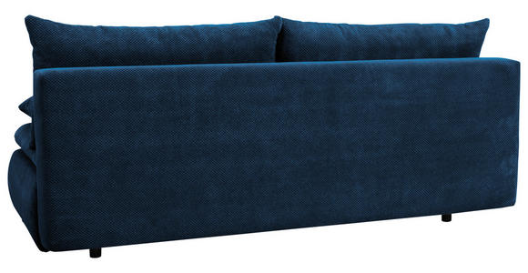 SCHLAFSOFA in Webstoff, Plüsch Dunkelblau  - Schwarz/Dunkelblau, KONVENTIONELL, Textil (203/72-96/98cm) - Novel