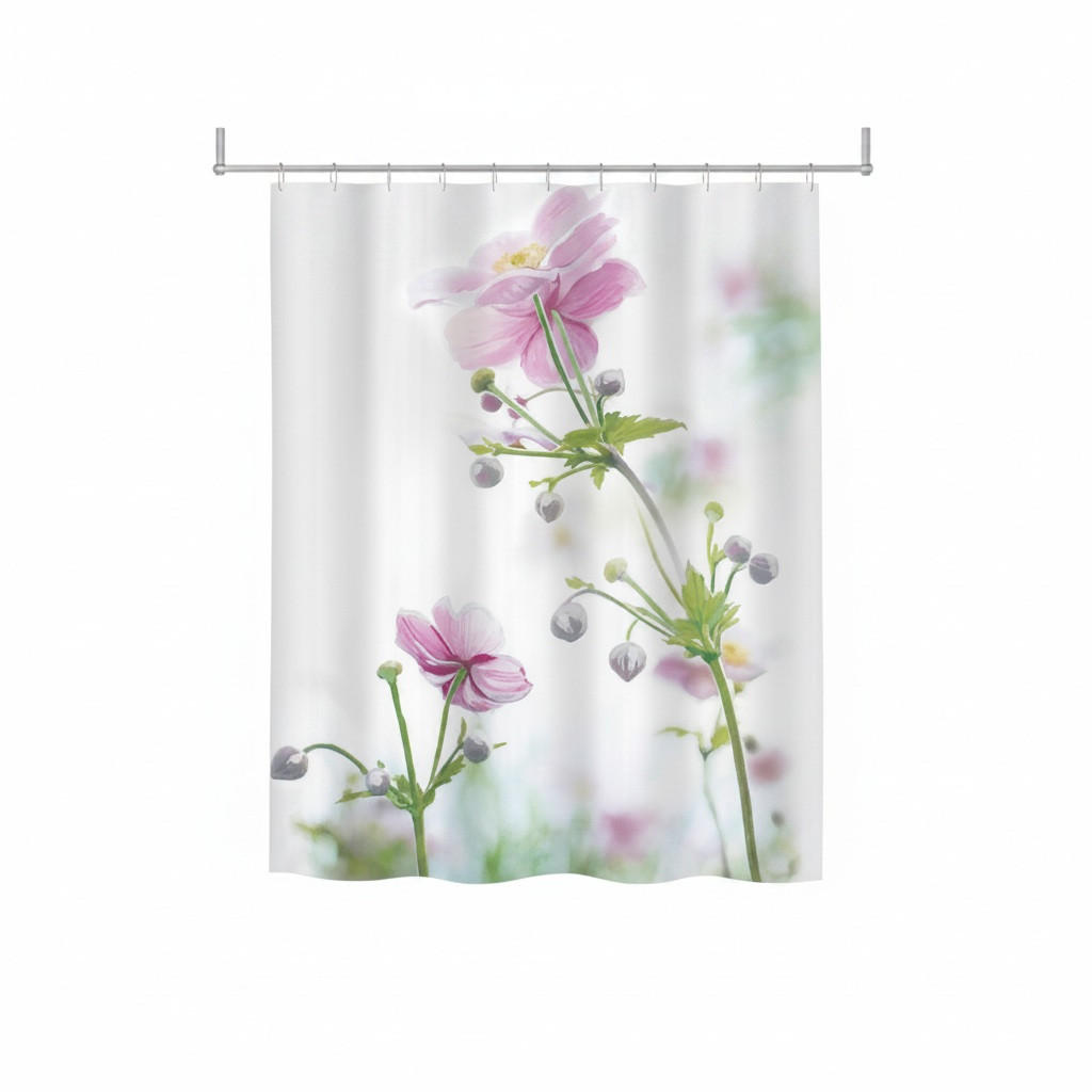 DUSCHVORHANG ANEMONE 180/200 cm  - Rosa, Basics, Textil (180/200cm) - Spirella