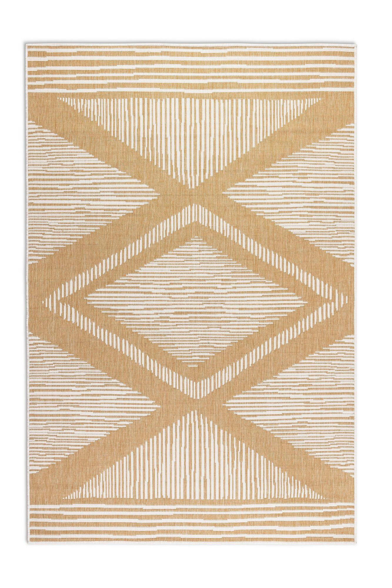 OUTDOORTEPPICH 80/150 cm Gemini Weiß, Honig  - Weiß/Honig, Design, Kunststoff (80/150cm)