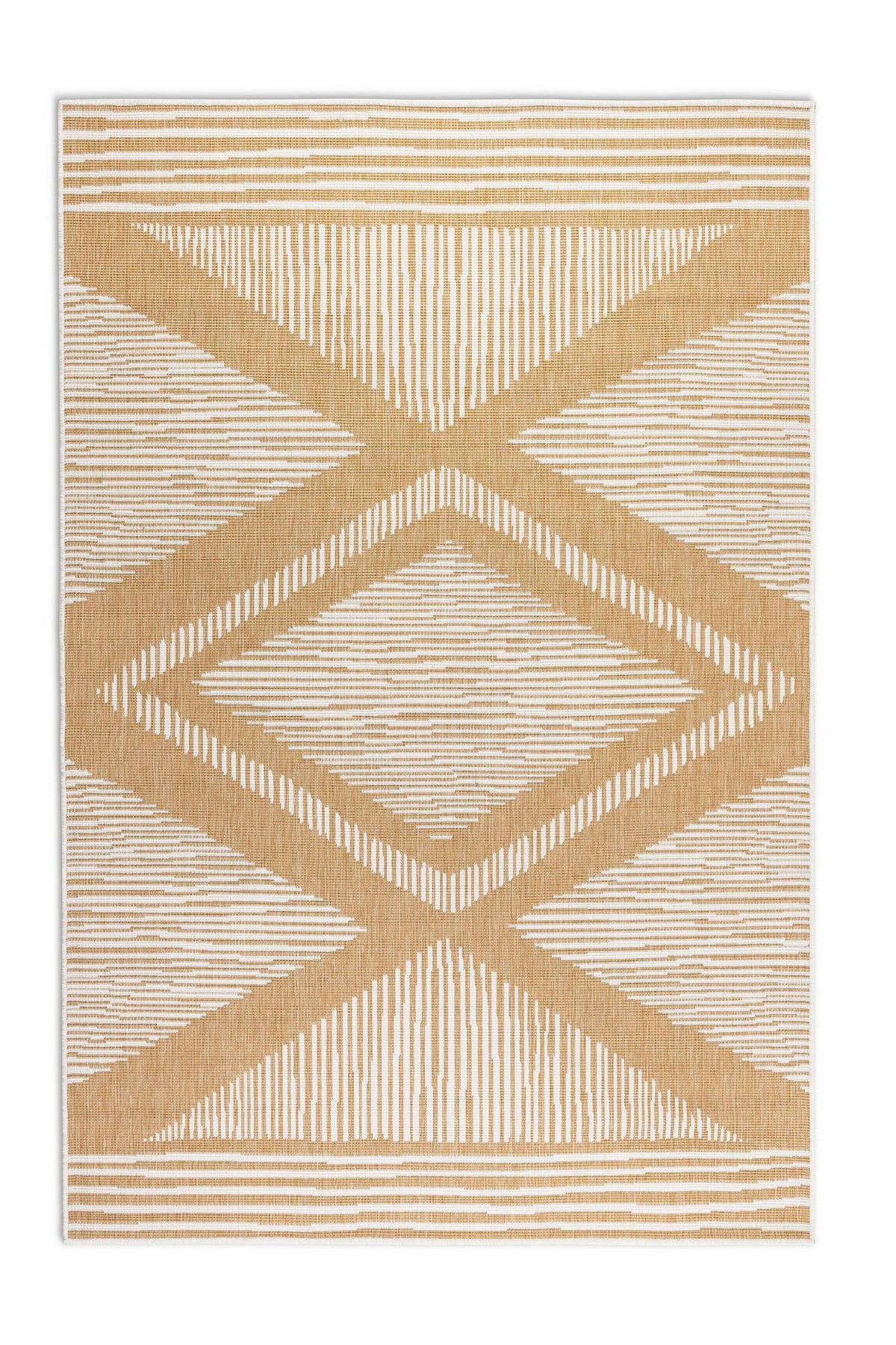 OUTDOORTEPPICH 120/170 cm Gemini Weiß, Honig  - Weiß/Honig, Design, Kunststoff (120/170cm)