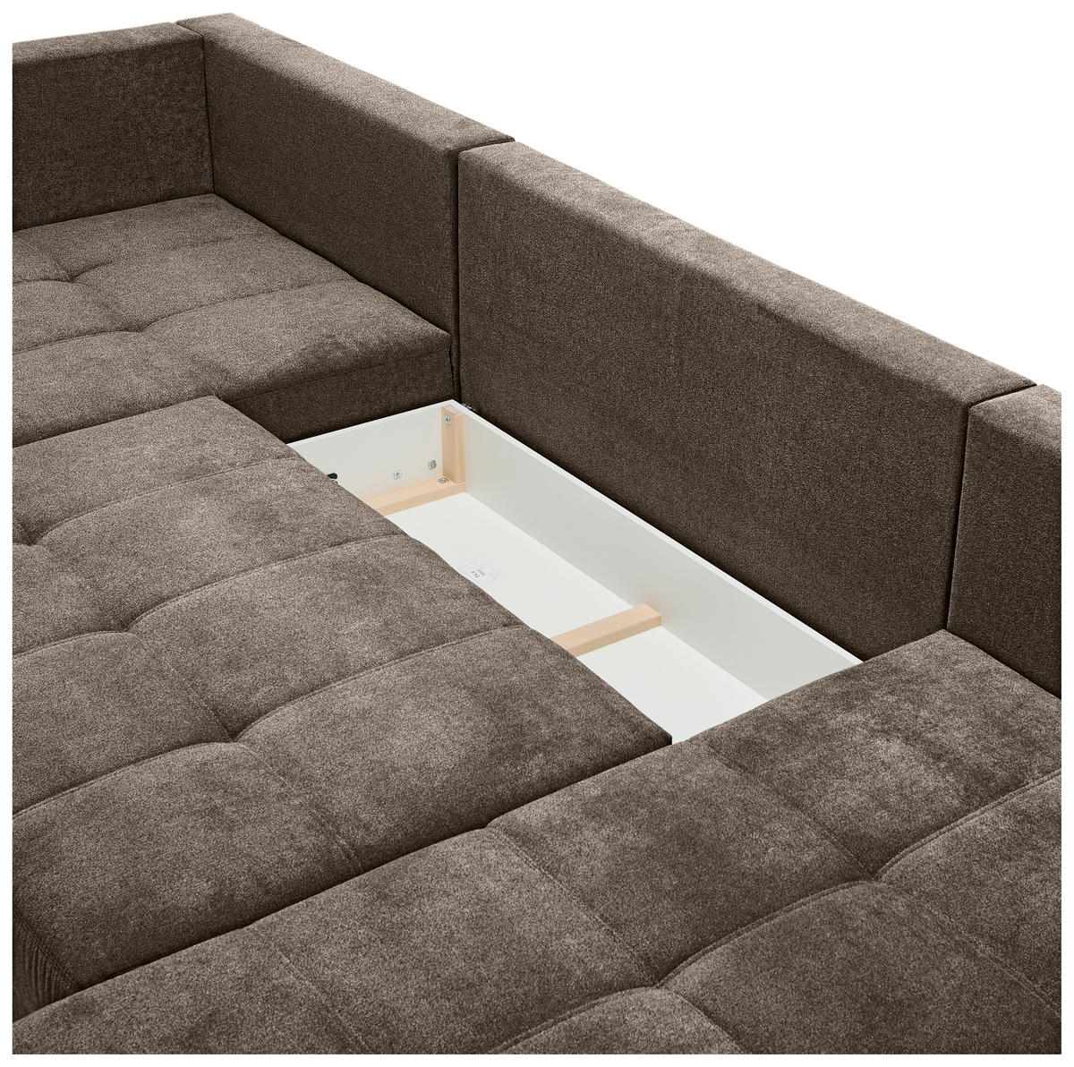 WOHNLANDSCHAFT in Velours Dunkelbraun  - Chromfarben/Dunkelbraun, KONVENTIONELL, Kunststoff/Textil (198/363/170cm) - Hom`in