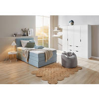 BOXSPRINGBETT 120/200 cm,  in Hellblau  - Schwarz/Hellblau, Design, Kunststoff/Textil (120/200cm) - Welnova