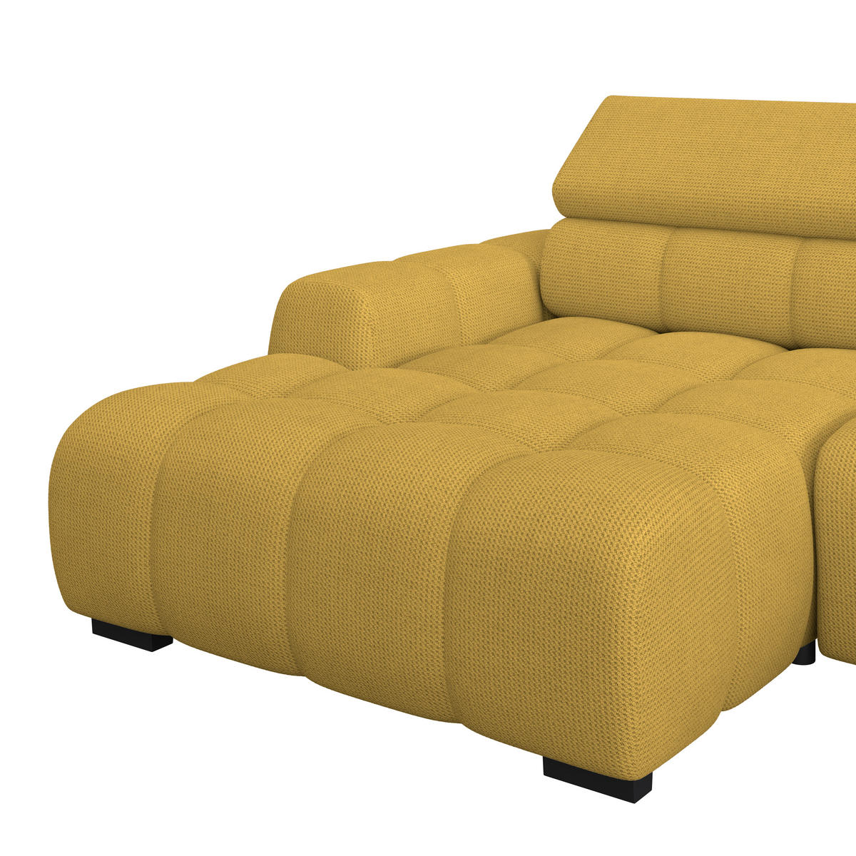ECKSOFA Senfgelb Webstoff  - Senfgelb/Schwarz, Trend, Kunststoff/Textil (168/285cm) - Livetastic